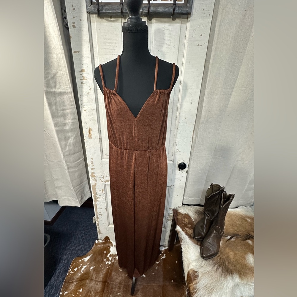 Topshop Rich Brown Jumpsuit